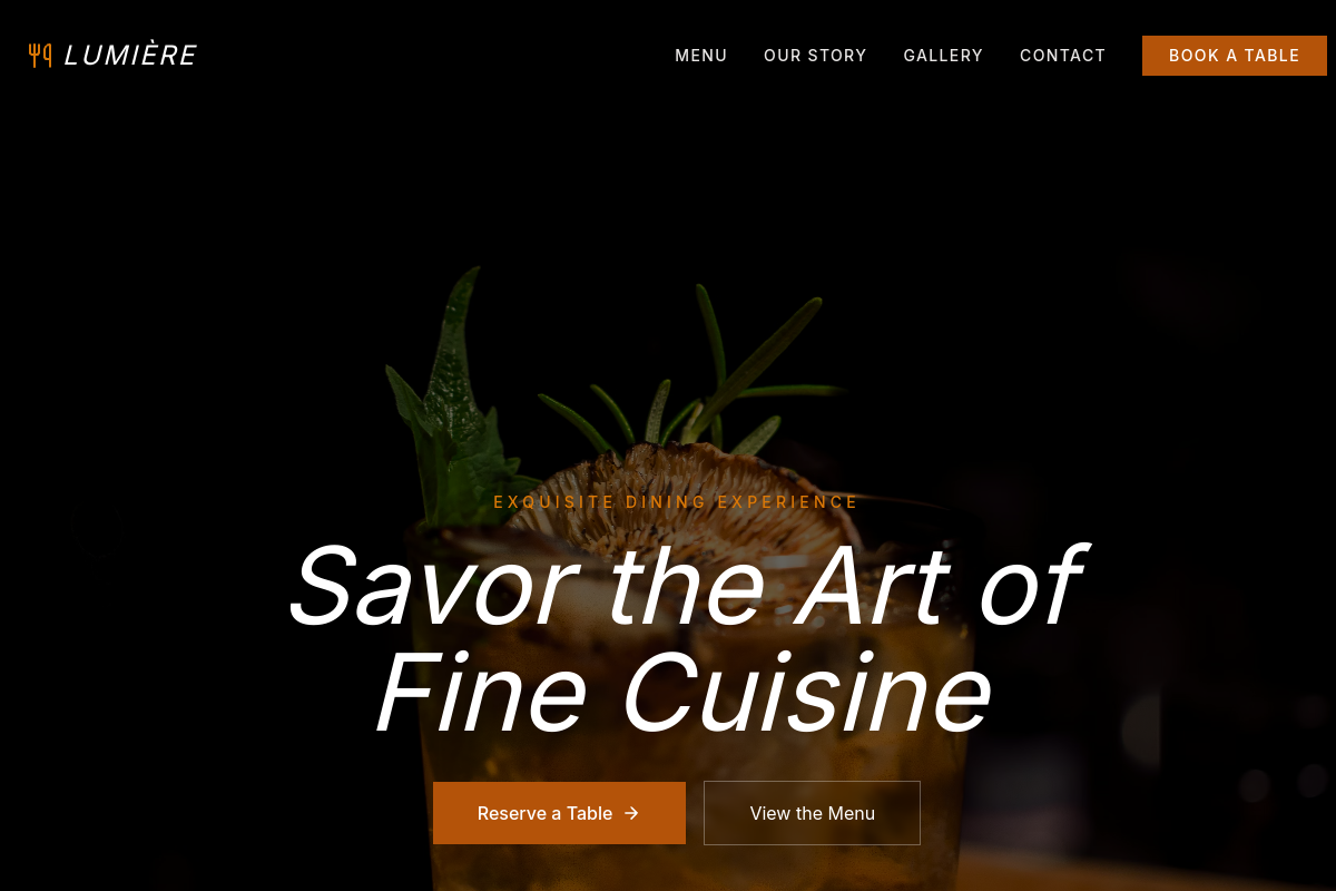 LUMIÈRE — Luxury Dining & Fine Cuisine